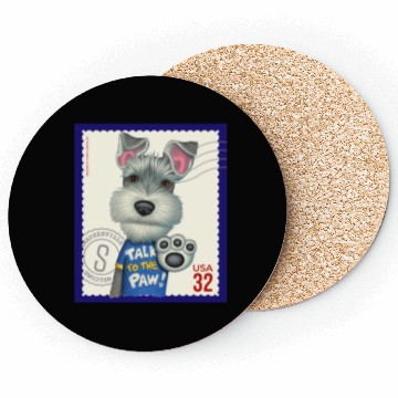 Discover Cute Funny Schnauzer Stamp Coasters