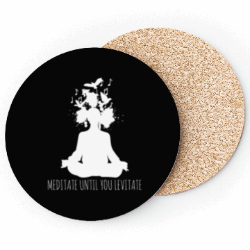 Discover Meditation Levitation Meditating Yoga Coasters