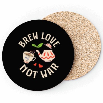 Discover Brew love, not war Tea Drinker Mug Tea Bag Coasters