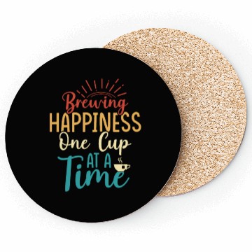Discover Brewing happiness, one cup at a time Tea Bag Tea D Coasters