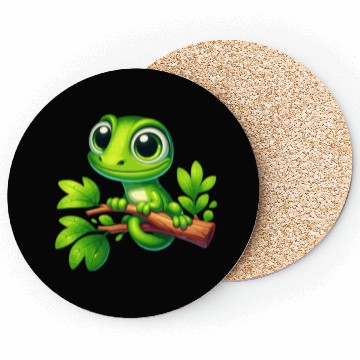 Discover Green Anole Lizard Coasters