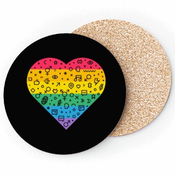Discover Rainbow Heart Coasters