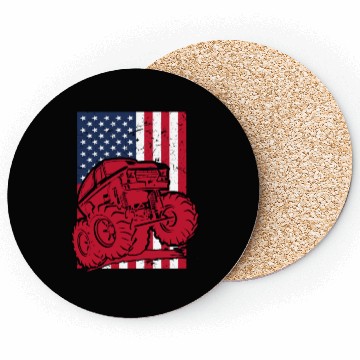 Discover Monster Truck American Flag Coasters