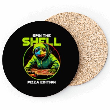 Discover Spin the Shell: Pizza Edition Coasters