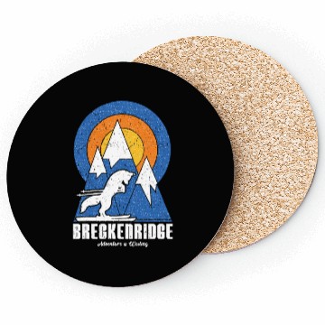 Discover Retro Breckenridge Ski White Fox Coasters