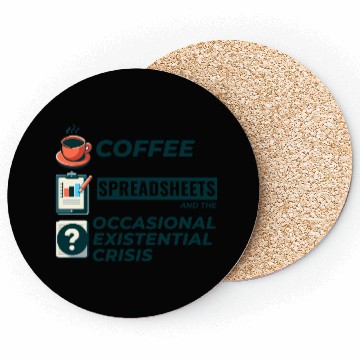 Discover Accountant Bookkeeping Coffee Spreadsheets Funny Coasters