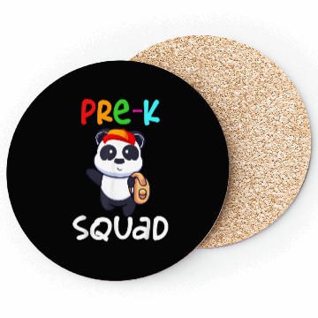 Discover Pre-K Preschool Squad Teacher Student Panda Back T Coasters