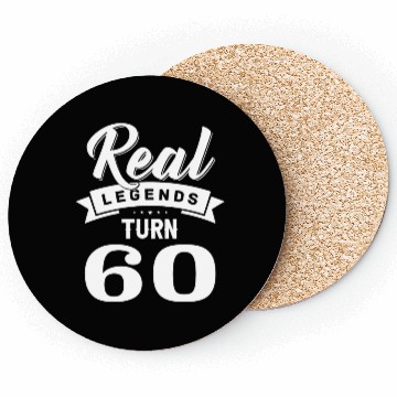 Discover Real Legends Turn 60, 60th Birthday Coasters