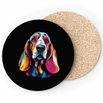 Discover Watercolor Colorful Basset Hound Coasters