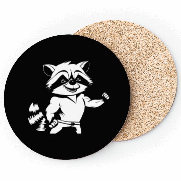 Discover Workout Gym Racoon Coasters