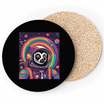 Discover Psychedelic Lemur Astronaut Coasters