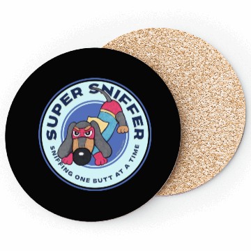 Discover Cute Funny Super Sniffer Dachshund Superhero Coasters