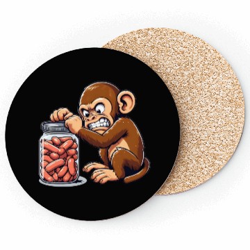 Discover Angry monkey, locked glass Coasters