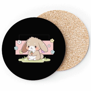 Discover Kawaii Bunny Pastel Sweet Chibi Bunny Cute Aesthet Coasters