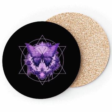 Discover Enchanted Butterfly Witchcraft Fairycore Ethereal Coasters