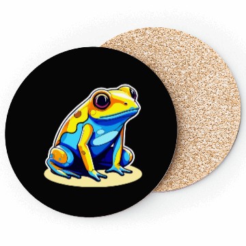 Discover Golden Poison Frog Illustration Coasters
