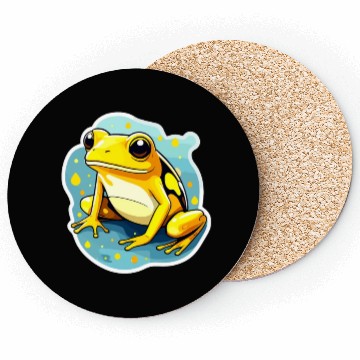 Discover Golden Poison Frog Illustration Coasters