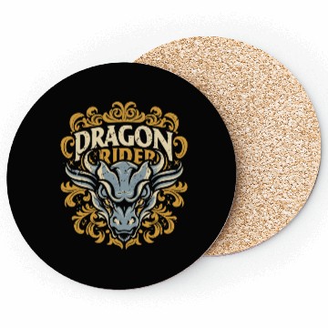 Discover Dragon Rider - Epic Typography Design Coasters