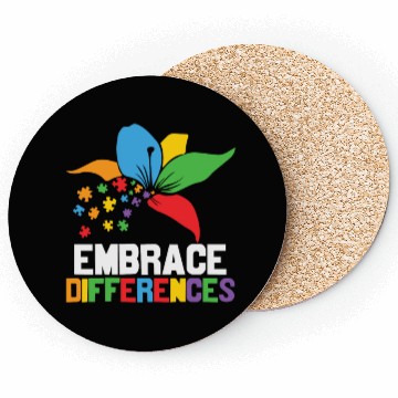 Discover Embrace Differences Autism Flower 2 Coasters