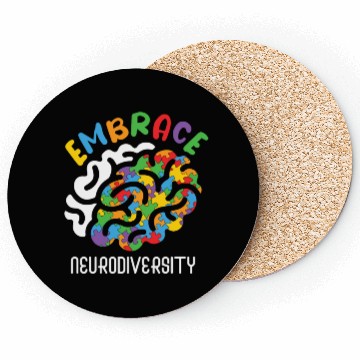 Discover Embrace Neurodiversity Autism Brain Coasters