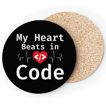 Discover My Heart Beats In Code Programmer Humor Programmin Coasters