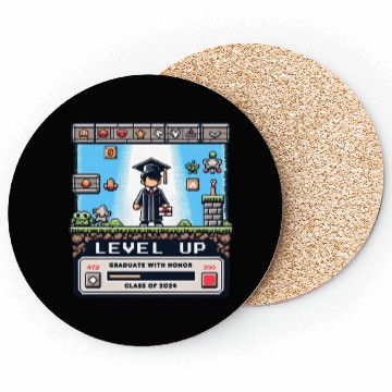Discover Pixel Perfect Grad: Level Up - Class of 2024 Coasters