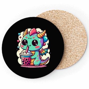 Discover Boba Tea Dragon Kawaii Coasters