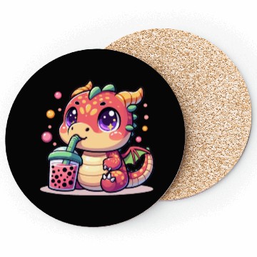 Discover Boba Tea Dragon Kawaii Coasters
