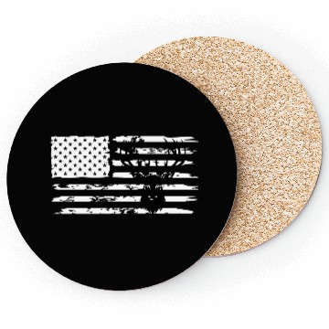 Discover Deer Hunting And America Flag Coasters
