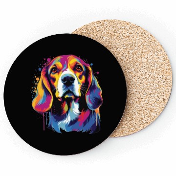 Discover Watercolor Colorful Beagle Coasters