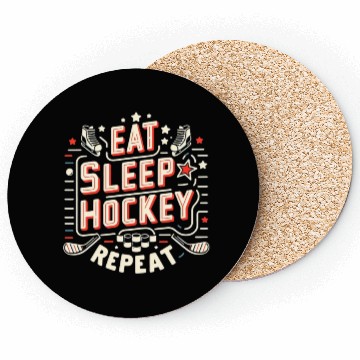 Discover Eat sleep hockey repeat Coasters