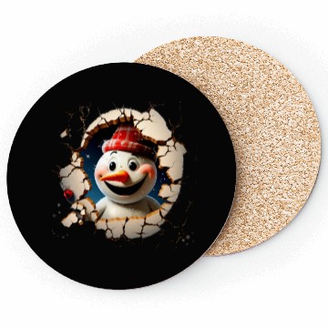 Discover 3D Peeking Christmas Snowman Coasters