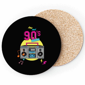 Discover Retro 90s Boombox Graphic Coasters