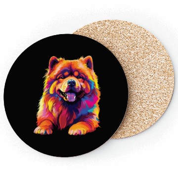 Discover Watercolor Colorful Chow Chow Coasters