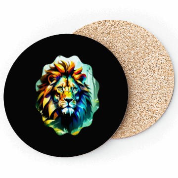 Discover Lion Abstract Art Coasters