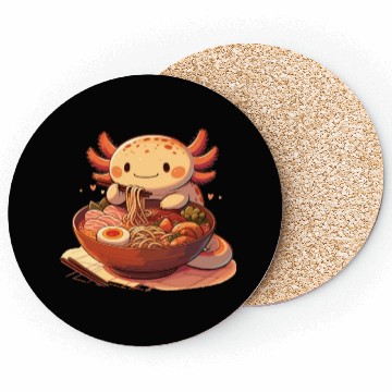 Discover But First Ramen Sweet Axolotl Eats Ramen Coasters