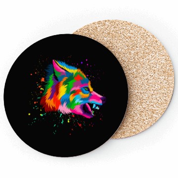Discover Angry Wolf Head Coasters