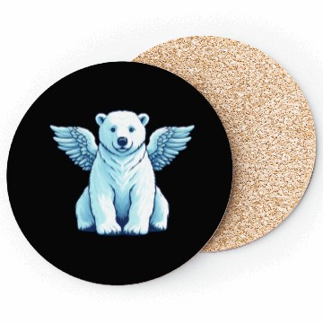 Discover Bear Polar Bear Angel Wings Coasters