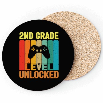 Discover 2nd Grade Level Unlocked Video Game Back to School Coasters