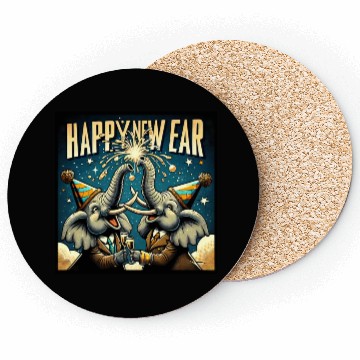 Discover New Year's Eve Elephant Cheers with Champagne Coasters
