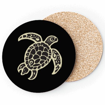 Discover Sea Turtle Design 2 Color Vector Coasters