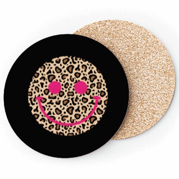 Discover Leopard Happy Face Coasters