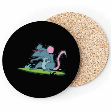 Discover Rat surfing Pet Rodent Coasters