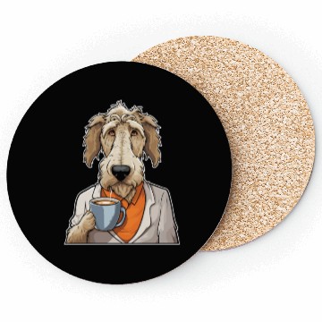 Discover Coffee Irish Wolfhound Dog Coasters