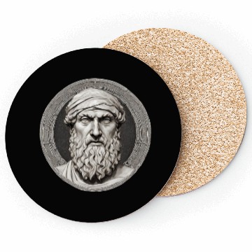 Discover Pythagoras Greek Mathematician Artwork Coasters