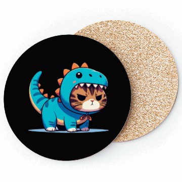 Discover Grumpy Cat in Velociraptor Costume Coasters
