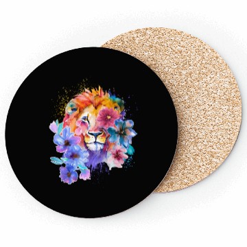 Discover Colorful Lion Painting Coasters