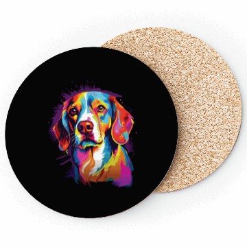 Discover Watercolor Colorful Beagle Coasters