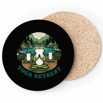 Discover Yoga Retreat: Serene Frog Meditation Coasters