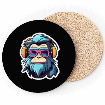 Discover Ape Monkey Illustration Coasters